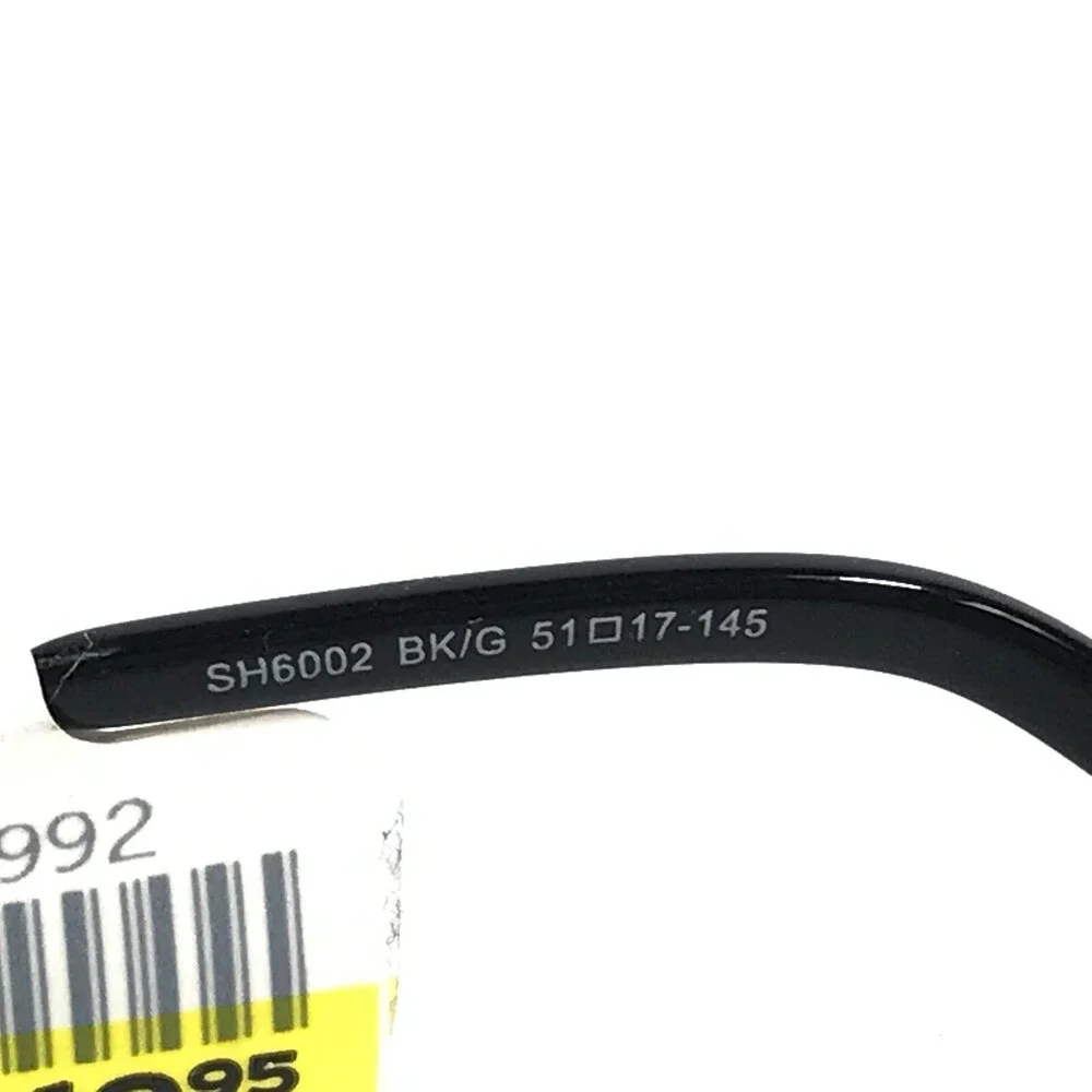 South Hampton SH6002 BK/G Eyeglasses Frames Black Gold Rectangular 51-17-145